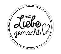 Knorr Prandell timbro in legno, rotondo Motivo Misura circa diametro 3,2 cm Motivo: mit Liebe gemacht (fatto con amore)