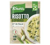 Knorr Risotto con Asparagi, Risotto Pronto con Ingredienti Naturali, 100% Riso Italiano e Chicci al Dente, Preparazione in Pentola o al Microonde, 175g, 2 Porzioni