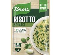 Knorr Risotto con Spinaci, Risotto Pronto con Ingredienti Naturali, 100% Riso Italiano e Chicci al Dente, Preparazione in Pentola o al Microonde, 175g, 2 Porzioni
