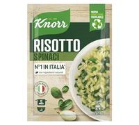 Knorr Risotto con Spinaci, Risotto Pronto con Ingredienti Naturali, 100% Riso Italiano e Chicci al Dente, Preparazione in Pentola o al Microonde, 175g, 2 Porzioni (Confezione da 6)