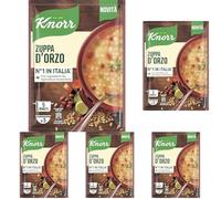Knorr Zuppa D'Orzo, Piatti Pronti Knorr con Verdure da Agricoltura Sostenibile, Senza Coloranti, Senza Conservanti, Vegano, 105 g (Confezione da 5)