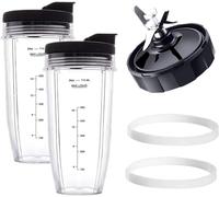 KnoRRs Lama inferiore per frullatore a 7 pinne per Nutri Ninja Pro Extractor Blade Nutri Ninja Auto iQ BL480-30 BL482 BL642 NN102 BL682 BL2013 BL640 BL642Z BL480D, Nutri Ninja Blender Auto iQ Blade