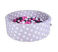 KNORRTOYS.COM 68160 - Palla da Pallone, White Stars, Crema, Grigio, Rosa