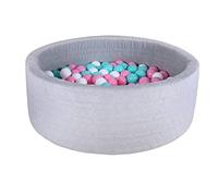 KNORRTOYS.COM- Bagno Morbido, Cosy Geo Grey, 300 Palline, Rosa, Crema, Blu Chiaro, Colore Grigio, 68198