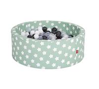 KNORRTOYS.COM Bagno Soft - Green White Stars 300 Palline Grigio/Bianco/Trasparente, Colore Verde, 68177