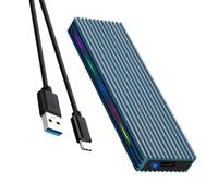 Knoruley per SSD M.2 M Key per Cellulare USB-C con Protocollo USB 3.1 NGFF Lega di Alluminio con Luce RGB - Blu Navy