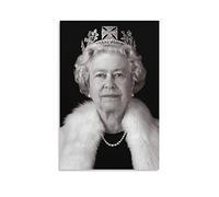 KNOTSS Poster decorativo su tela, con stampa artistica e decorazione artistica della regina Elisabetta II, con decorazione moderna, per camera da letto, 60 x 90 cm