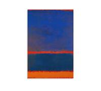 KNOTSS Stampa artistica da parete su tela, motivo: Mark Rothko, blu scuro e arancione, poster decorativo moderno, per camera da letto, 50 x 75 cm