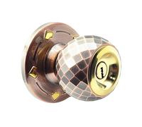 Knoupi Door Knob Alluminio in Lega in Lega Pesante Blocco a Sfera di Blocco Finitura con 3 Chiave per Camera da Letto Storeroom Storeroom Porta Legno Scolletta Facile Installazione Porta (Bronzo