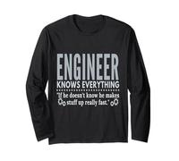 Know Everything Funny Engineering Citazione Maglia a Manica