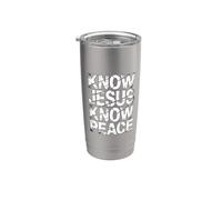 Know Jesus Know Peace Bicchiere termico in acciaio inox doppia parete