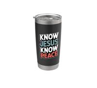 Know Jesus Know Peace Bicchiere termico in acciaio inox doppia parete