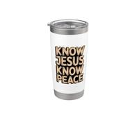 Know Jesus Know Peace Bicchiere termico in acciaio inox doppia parete