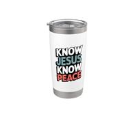 Know Jesus Know Peace Bicchiere termico in acciaio inox doppia parete