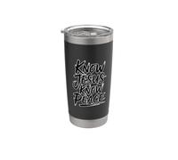 Know Jesus Know Peace Bicchiere termico in acciaio inox doppia parete
