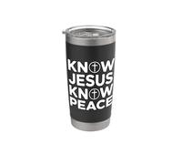 Know Jesus Know Peace Bicchiere termico in acciaio inox doppia parete