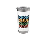Know Jesus Know Peace Bicchiere termico in acciaio inox doppia parete