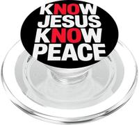 Know Jesus Know Peace Fede Cristiana Citazione Religione PopSockets PopGrip per MagSafe