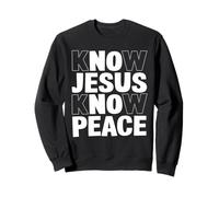 Know Jesus Know Peace Frasi Fede Cristiana Spirituale Felpa