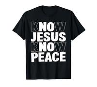 Know Jesus Know Peace Frasi Fede Cristiana Spirituale Maglietta