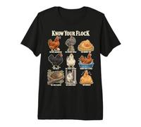 Know Your Flock Funny Chicken Personalities Hen Chart Maglietta Premium