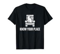 Know Your Place Divertente Gioco di Parole per Gatti Maglietta