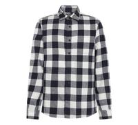 Knowledge Cotton Organic Cotton Checked Flannel M - camicia a maniche lunghe - uomo L Blue/White man Vegan,Cotone Organico/Biologico