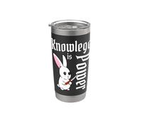 Knowledge Is Power - Coltello a forma di coniglietto Kawaii Bicchiere termico in acciaio inox doppia parete