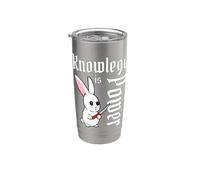 Knowledge Is Power - Coltello a forma di coniglietto Kawaii Bicchiere termico in acciaio inox doppia parete
