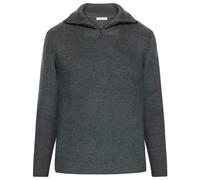 KnowledgeCotton Apparel - 1/2 Neck Zip Merino Wool Rib Knit - Pullover in lana merino XXL grigio