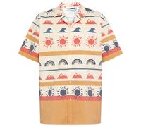 KnowledgeCotton Apparel - Box Fit Short Sleeved AOP Seersucker Shirt - Camicia S beige