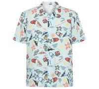 KnowledgeCotton Apparel - Box S/S AOP Linen Shirt - Camicia XL grigio