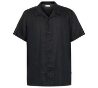 KnowledgeCotton Apparel - Box S/S Linen Shirt - Camicia L nero