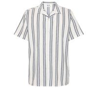 KnowledgeCotton Apparel - Box S/S Striped Cotton Shirt - Camicia XL bianco/grigio