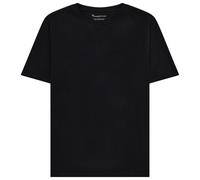 KnowledgeCotton Apparel - Regenerative Organic Cotton Chest Embroidery II - T-shirt L nero