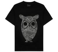 KnowledgeCotton Apparel - Regular Mountain OWL Printed - T-shirt XXL nero
