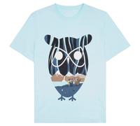 KnowledgeCotton Apparel - Regular Seagrass OWL Printed - T-shirt XXL grigio