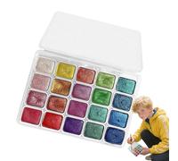 Knowlife Acquerelli | Set Pittura Con 20 Colori | Materiali di Formato da Viaggio con Glitter per Artigianato, per Educazione al Disegno, Schizzi e Tenere un Diario