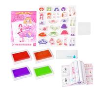Knowlife Libro di Giochi con Timbrini per Travestimenti, Album da Collezione per Gioco di Travestimenti, Set da Viaggio con Stampi Colorati per Feste Compleanno Pasqua e Ringraziamento