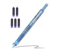 Knowlife Penna Stilografica Per Scrivere, Stilografica A Pressione Con 5 Sacchetti Di Inchiostro, Punta Fine 0,38mm per Journaling Appunti Schizzi Bozze Note Scuola Ufficio