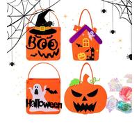 Knowlife Sacchetti Portadolcini di Halloween | 4 Pezzi Sacchetto Cookie Fantasma Cappello da - Cestino Spaventoso Feltro Porta Dolci Cioccolatini | per Feste Halloween Dolcetto o