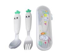 Knowlife Set di Posate per i Primi Anni - Kit Posate in Acciaio con Custodia per Bambini,Lavabile in Lavastoviglie per Viaggi Riunioni