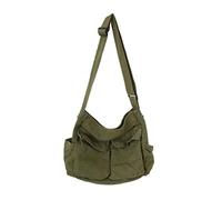 Knowoo Canvas Messenger Bag Large Capacity Hobo Crossbody Bag with Multiple Pockets Casual Bags Shoulder Tote Bag for Women and Men Shopping Work Traveling