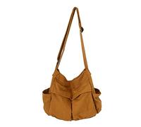 Knowoo Canvas Messenger Bag Large Capacity Hobo Crossbody Bag with Multiple Pockets Casual Bags Shoulder Tote Bag for Women and Men Shopping Work Traveling
