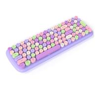 KNOWSQT Tastiera Bluetooth, colore viola, multi-dispositivo, stile macchina da scrivere wireless, con tasti rotondi, 100 tasti, compatibile con Windows, laptop, PC, tablet, iPad, iPhone, Chrome