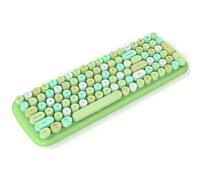 KNOWSQT Tastiera Bluetooth verde, wireless multi-dispositivo in stile macchina da scrivere, con 100 tasti a profilo rotondo, compatibile con Windows, laptop, PC, tablet, iPad, iPhone e Chrome