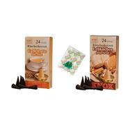 KNOX Coni di incenso - Set di 2 caffè di Natale - Profumi: Caffe Latte, Pan di zenzero - Quantità: 48 Inclusive 3 coni di incenso come campioni di profumo Marine briese - Made in Germany