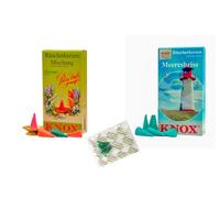 KNOX Coni di incenso - Set di 2 fiori sul mare - Profumi: floreali, brezza marina - Quantità: 48 pezzi con 3 coni di incenso come campioni di profumo Marine briese - Made in Germany