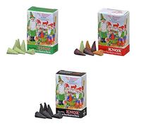 KNOX Mini coni di incenso, taglia S, set da 3 pezzi, con note di fragranza: incenso, abete, mix colorato, 72 pezzi, prodotto in Germania