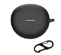 KNOXS Custodia per Xiaomi Huawei FreeClip, Cover Protettiva in Morbido Finitura opaca Silicone Antiurto con Moschettone- Compatibile con Xiaomi Huawei FreeClip (Nero)